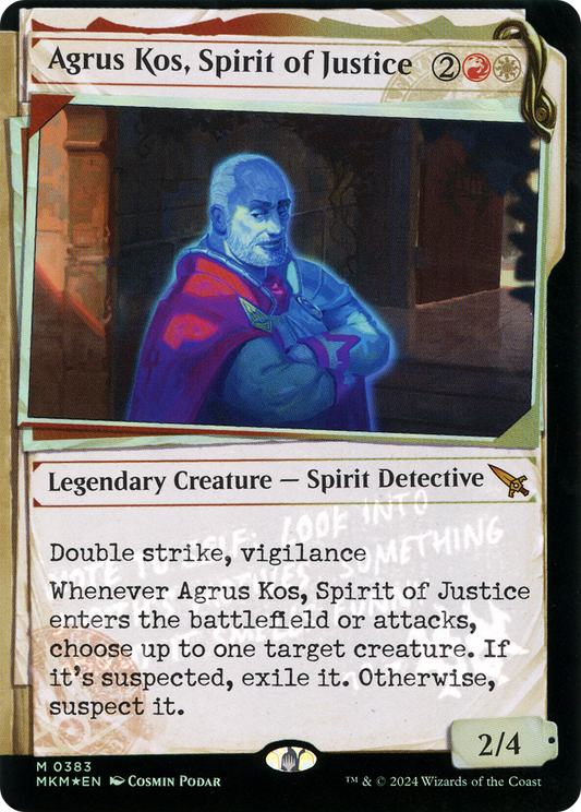 Agrus Kos, Spirit of Justice (MKM-383) - Murders at Karlov Manor: (Showcase) Foil - Premium MTG Single from Wizards of the Coast - Just $0.57! Shop now at Game Crave Tournament Store