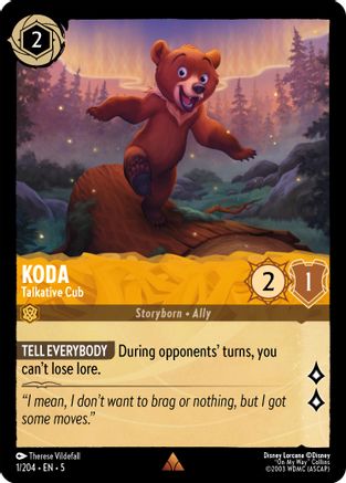 Koda - Talkative Cub (1/204) - Shimmering Skies - Premium Lorcana Single from Shimmering Skies - Just $0.25! Shop now at Game Crave Tournament Store