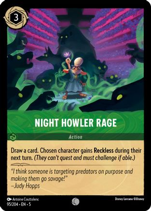 Night Howler Rage (95/204) - Shimmering Skies Cold Foil - Premium Lorcana Single from Shimmering Skies - Just $0.25! Shop now at Game Crave Tournament Store