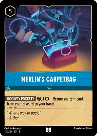Merlin's Carpetbag (167/204) - Shimmering Skies Cold Foil - Premium Lorcana Single from Shimmering Skies - Just $0.43! Shop now at Game Crave Tournament Store