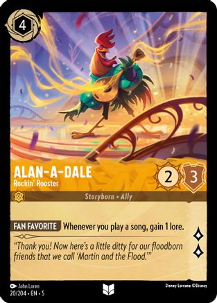 Alan-A-Dale - Rockin' Rooster (20/204) - Shimmering Skies Cold Foil - Premium Lorcana Single from Shimmering Skies - Just $0.48! Shop now at Game Crave Tournament Store