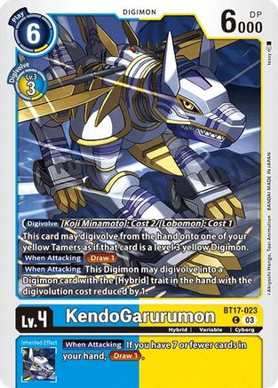 KendoGarurumon (BT17-023) - Secret Crisis - Premium Digimon Single from Bandai - Just $0.25! Shop now at Game Crave Tournament Store