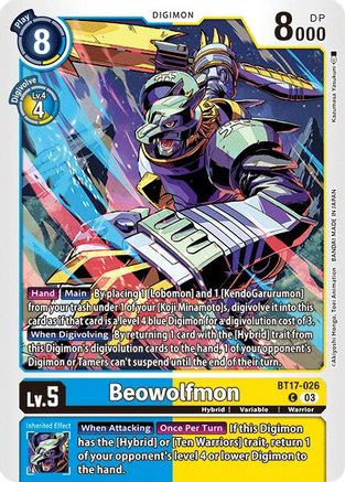 Beowolfmon (BT17-026) - Secret Crisis - Premium Digimon Single from Bandai - Just $0.25! Shop now at Game Crave Tournament Store
