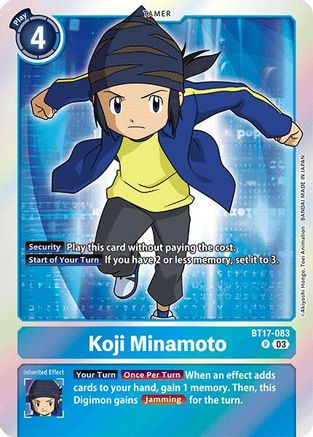 Koji Minamoto (BT17-083) - Secret Crisis Foil - Premium Digimon Single from Bandai - Just $0.25! Shop now at Game Crave Tournament Store