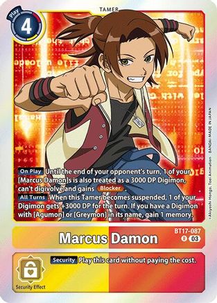 Marcus Damon (BT17-087) - Secret Crisis Foil - Premium Digimon Single from Bandai - Just $0.25! Shop now at Game Crave Tournament Store