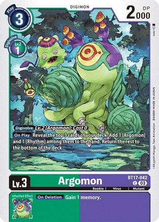 Argomon - BT17-042 (BT17-042) - Secret Crisis - Premium Digimon Single from Bandai - Just $0.25! Shop now at Game Crave Tournament Store