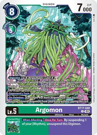 Argomon - BT17-048 (BT17-048) - Secret Crisis - Premium Digimon Single from Bandai - Just $0.25! Shop now at Game Crave Tournament Store