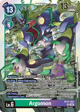 Argomon - BT17-051 (BT17-051) - Secret Crisis Foil - Premium Digimon Single from Bandai - Just $0.40! Shop now at Game Crave Tournament Store
