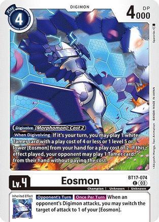 Eosmon - BT17-074 (BT17-074) - Secret Crisis - Premium Digimon Single from Bandai - Just $0.25! Shop now at Game Crave Tournament Store