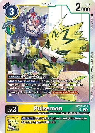 Pulsemon (BT17-030) - Secret Crisis Foil - Premium Digimon Single from Bandai - Just $2.10! Shop now at Game Crave Tournament Store