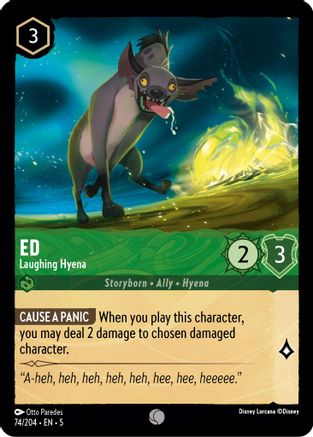 Ed - Laughing Hyena (74/204) - Shimmering Skies - Premium Lorcana Single from Shimmering Skies - Just $0.25! Shop now at Game Crave Tournament Store