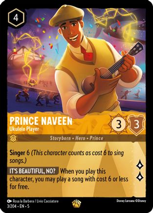Prince Naveen - Ukulele Player (3/204) - Shimmering Skies Cold Foil - Premium Lorcana Single from Shimmering Skies - Just $8.80! Shop now at Game Crave Tournament Store