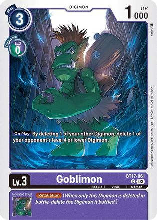 Goblimon (BT17-061) - Secret Crisis - Premium Digimon Single from Bandai - Just $0.25! Shop now at Game Crave Tournament Store