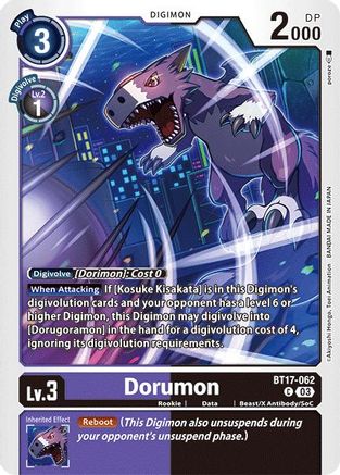 Dorumon (BT17-062) - Secret Crisis - Premium Digimon Single from Bandai - Just $0.25! Shop now at Game Crave Tournament Store