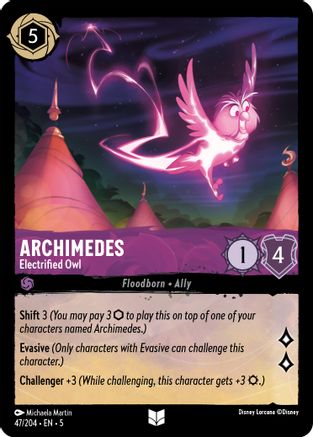 Archimedes - Electrified Owl (47/204) - Shimmering Skies Cold Foil - Premium Lorcana Single from Shimmering Skies - Just $0.31! Shop now at Game Crave Tournament Store