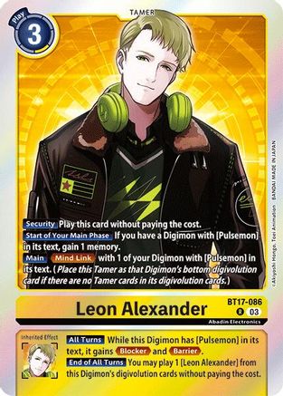 Leon Alexander (BT17-086) - Secret Crisis Foil - Premium Digimon Single from Bandai - Just $0.25! Shop now at Game Crave Tournament Store