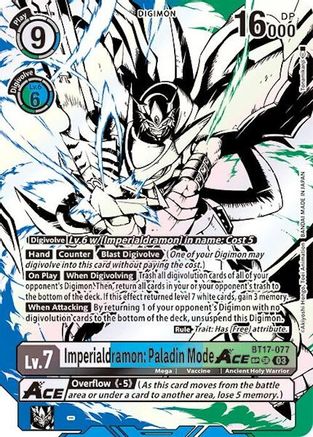 Imperialdramon: Paladin Mode ACE (Textured) (BT17-077) - Secret Crisis Foil - Premium Digimon Single from Bandai - Just $554.89! Shop now at Game Crave Tournament Store