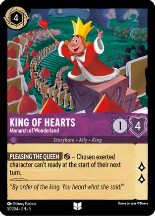 King of Hearts - Monarch of Wonderland (57/204) - Shimmering Skies - Premium Lorcana Single from Shimmering Skies - Just $0.25! Shop now at Game Crave Tournament Store