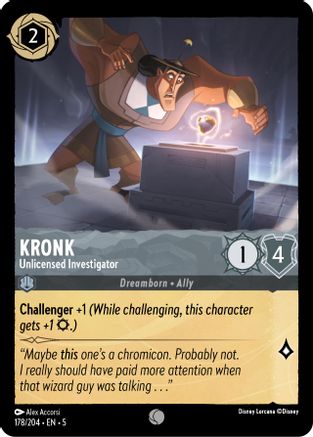 Kronk - Unlicensed Investigator (178/204) - Shimmering Skies Cold Foil - Premium Lorcana Single from Shimmering Skies - Just $0.25! Shop now at Game Crave Tournament Store