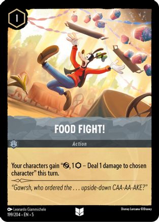 Food Fight! (199/204) - Shimmering Skies - Premium Lorcana Single from Shimmering Skies - Just $0.25! Shop now at Game Crave Tournament Store