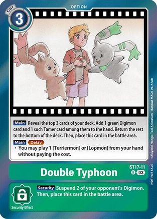 Double Typhoon (Secret Crisis: Movie Memorial Pack) (ST17-11) - Secret Crisis Foil - Premium Digimon Single from Bandai - Just $0.39! Shop now at Game Crave Tournament Store