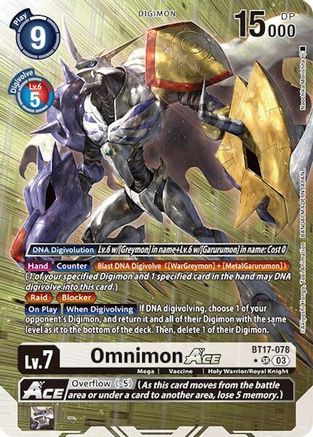 Omnimon ACE (Alternate Art) (BT17-078) - Secret Crisis Foil - Premium Digimon Single from Bandai - Just $18.57! Shop now at Game Crave Tournament Store