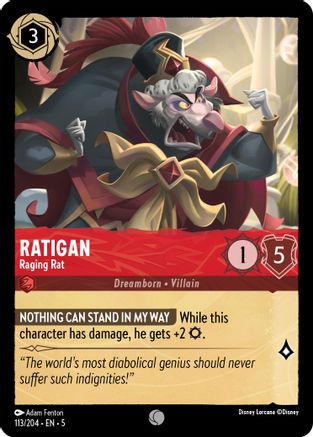 Ratigan - Raging Rat (113/204) - Shimmering Skies Cold Foil - Premium Lorcana Single from Shimmering Skies - Just $0.25! Shop now at Game Crave Tournament Store
