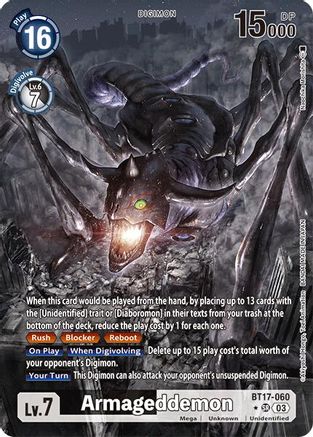 Armageddemon (Alternate Art) (BT17-060) - Secret Crisis Foil - Premium Digimon Single from Bandai - Just $18.41! Shop now at Game Crave Tournament Store