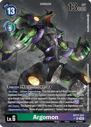 Argomon - BT17-051 (Alternate Art) (BT17-051) - Secret Crisis Foil - Premium Digimon Single from Bandai - Just $5.47! Shop now at Game Crave Tournament Store