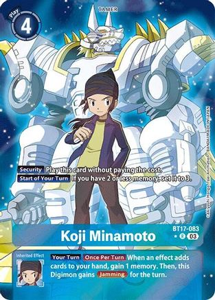 Koji Minamoto (Alternate Art) (BT17-083) - Secret Crisis Foil - Premium Digimon Single from Bandai - Just $13.58! Shop now at Game Crave Tournament Store
