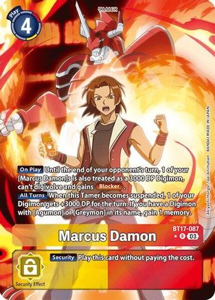 Marcus Damon (Alternate Art) (BT17-087) - Secret Crisis Foil - Premium Digimon Single from Bandai - Just $7.11! Shop now at Game Crave Tournament Store