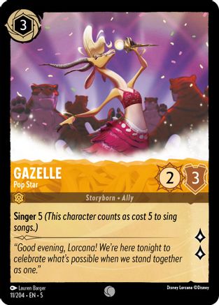 Gazelle - Pop Star (11/204) - Shimmering Skies - Premium Lorcana Single from Shimmering Skies - Just $0.25! Shop now at Game Crave Tournament Store