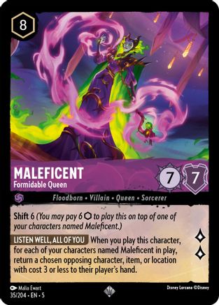 Maleficent - Formidable Queen (35/204) - Shimmering Skies - Premium Lorcana Single from Shimmering Skies - Just $0.25! Shop now at Game Crave Tournament Store