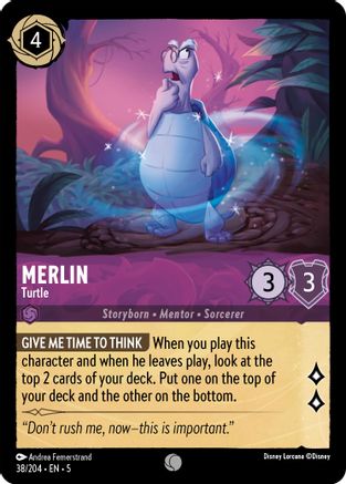 Merlin - Turtle (38/204) - Shimmering Skies - Premium Lorcana Single from Shimmering Skies - Just $0.25! Shop now at Game Crave Tournament Store