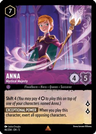 Anna - Mystical Majesty (46/204) - Shimmering Skies - Premium Lorcana Single from Shimmering Skies - Just $0.25! Shop now at Game Crave Tournament Store