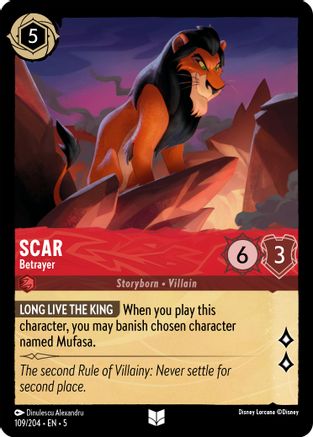 Scar - Betrayer (109/204) - Shimmering Skies - Premium Lorcana Single from Shimmering Skies - Just $0.25! Shop now at Game Crave Tournament Store