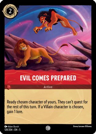 Evil Comes Prepared (128/204) - Shimmering Skies - Premium Lorcana Single from Shimmering Skies - Just $0.25! Shop now at Game Crave Tournament Store