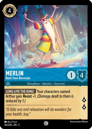 Merlin - Back from Bermuda (142/204) - Shimmering Skies - Premium Lorcana Single from Shimmering Skies - Just $0.25! Shop now at Game Crave Tournament Store