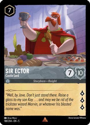 Sir Ector - Castle Lord (188/204) - Shimmering Skies Cold Foil - Premium Lorcana Single from Shimmering Skies - Just $0.36! Shop now at Game Crave Tournament Store