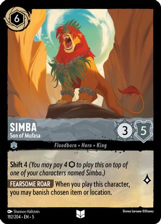 Simba - Son of Mufasa (192/204) - Shimmering Skies - Premium Lorcana Single from Shimmering Skies - Just $0.25! Shop now at Game Crave Tournament Store