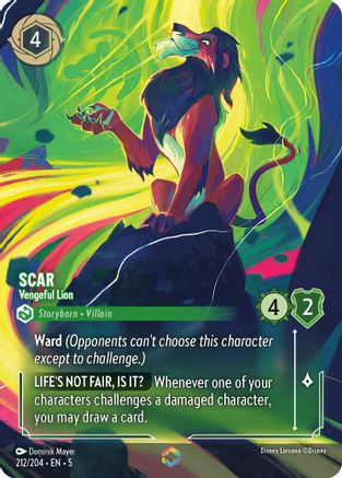 Scar - Vengeful Lion (Enchanted) (212/204) - Shimmering Skies Holofoil - Premium Lorcana Single from Shimmering Skies - Just $63.35! Shop now at Game Crave Tournament Store