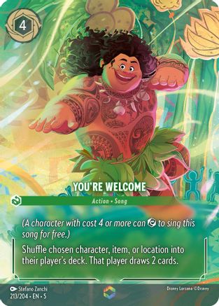 You're Welcome (Enchanted) (213/204) - Shimmering Skies Holofoil - Premium Lorcana Single from Shimmering Skies - Just $67.85! Shop now at Game Crave Tournament Store