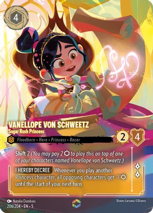 Vanellope von Schweetz - Sugar Rush Princess (Enchanted) (206/204) - Shimmering Skies Holofoil - Premium Lorcana Single from Shimmering Skies - Just $46.13! Shop now at Game Crave Tournament Store