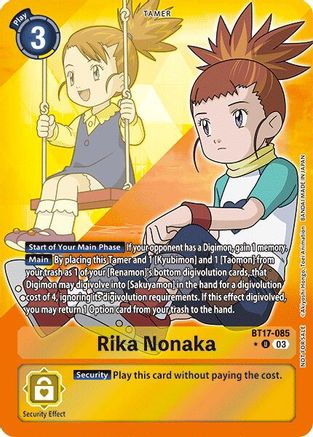 Rika Nonaka (Box Promotion Pack: Secret Crisis) (BT17-085) - Secret Crisis Foil - Premium Digimon Single from Bandai - Just $1.19! Shop now at Game Crave Tournament Store