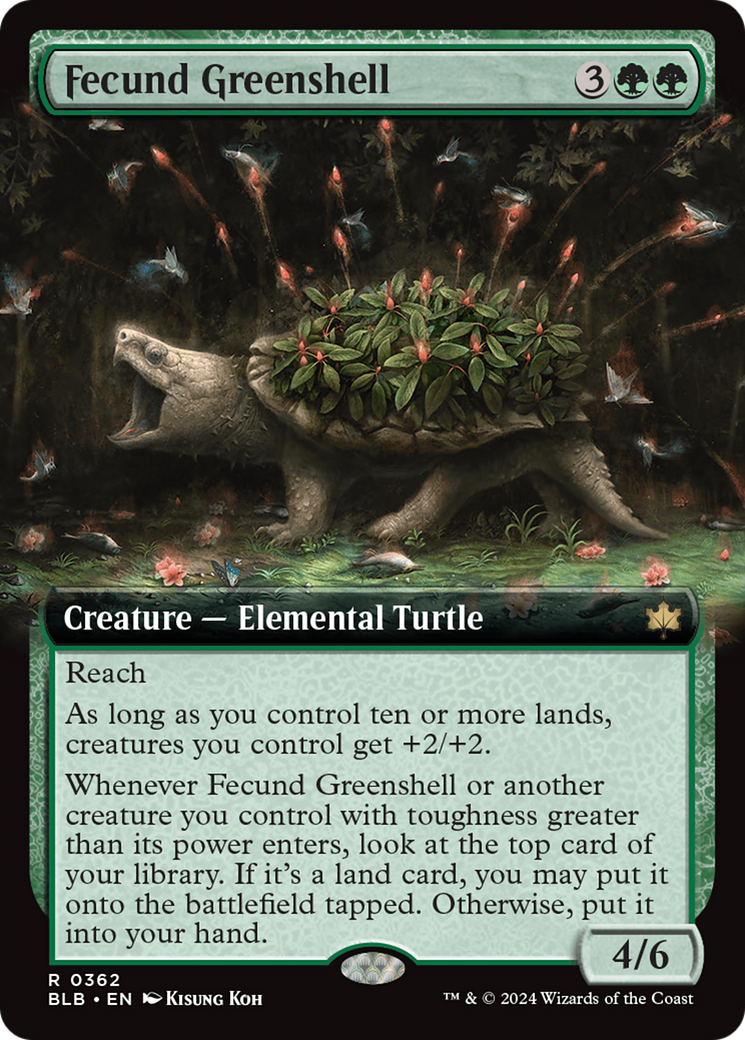 Fecund Greenshell (BLB-362) - Bloomburrow: (Extended Art) Foil - Premium MTG Single from Wizards of the Coast - Just $2.54! Shop now at Game Crave Tournament Store