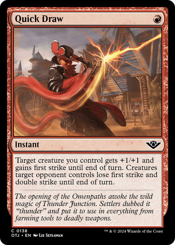 Quick Draw (OTJ-138) - Outlaws of Thunder Junction Foil - Premium MTG Single from Wizards of the Coast - Just $0.25! Shop now at Game Crave Tournament Store