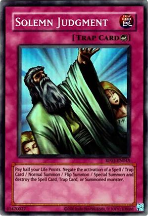 Solemn Judgment (RP01-EN045) - Retro Pack (2020 Date Reprint) Unlimited - Premium Yugioh Single from Konami - Just $0.96! Shop now at Game Crave Tournament Store
