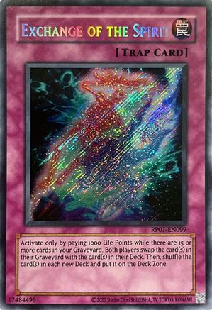 Exchange of the Spirit (RP01-EN099) - Retro Pack (2020 Date Reprint) Unlimited - Premium Yugioh Single from Konami - Just $5.11! Shop now at Game Crave Tournament Store