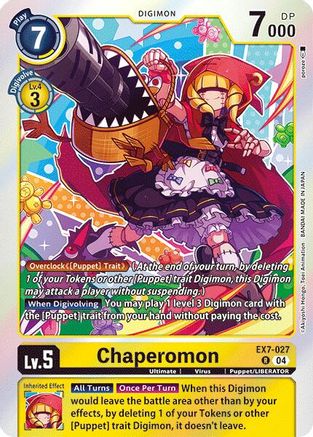 Chaperomon (EX7-027) - Digimon LIBERATOR Foil - Premium Digimon Single from Bandai - Just $0.52! Shop now at Game Crave Tournament Store