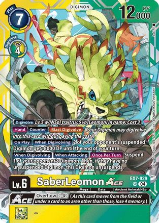 SaberLeomon ACE (EX7-029) - Digimon LIBERATOR Foil - Premium Digimon Single from Bandai - Just $3.94! Shop now at Game Crave Tournament Store